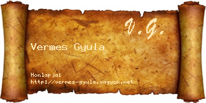 Vermes Gyula névjegykártya