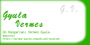 gyula vermes business card